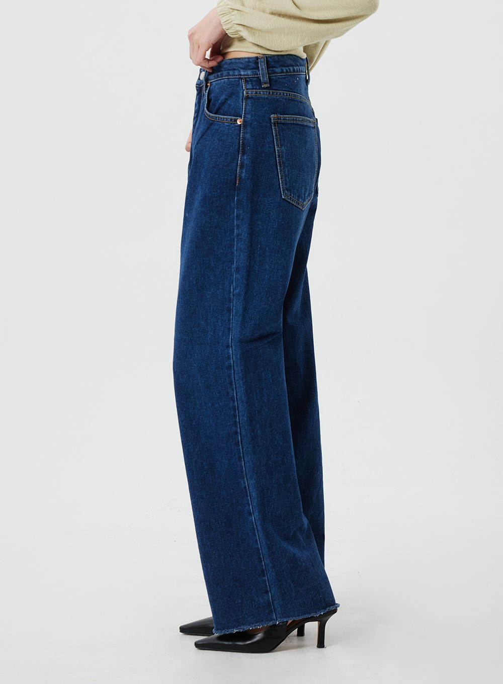Wide Leg Dark Wash Jeans CF323