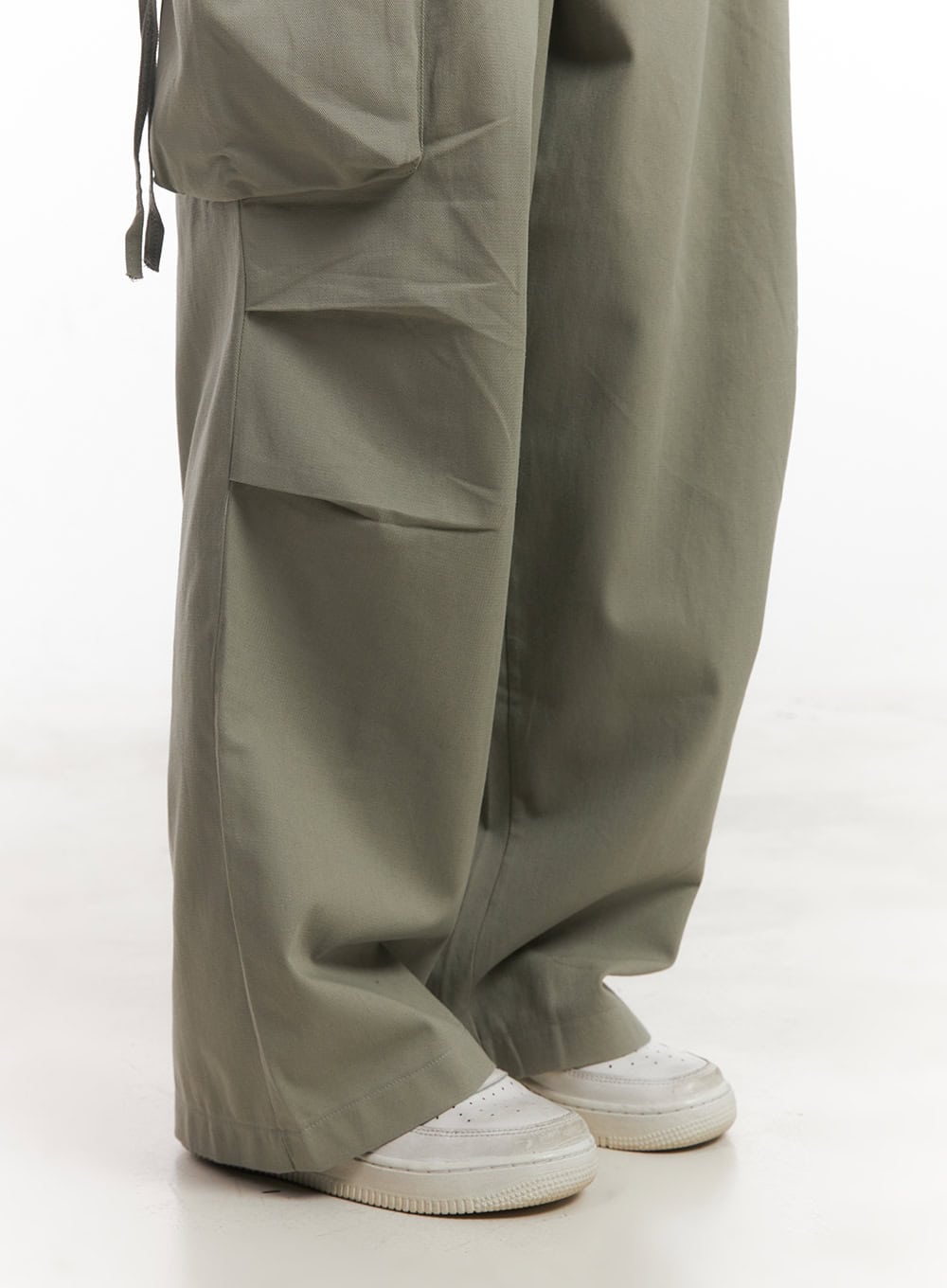 Pintuck Cotton Cargo Baggy Pants CA504