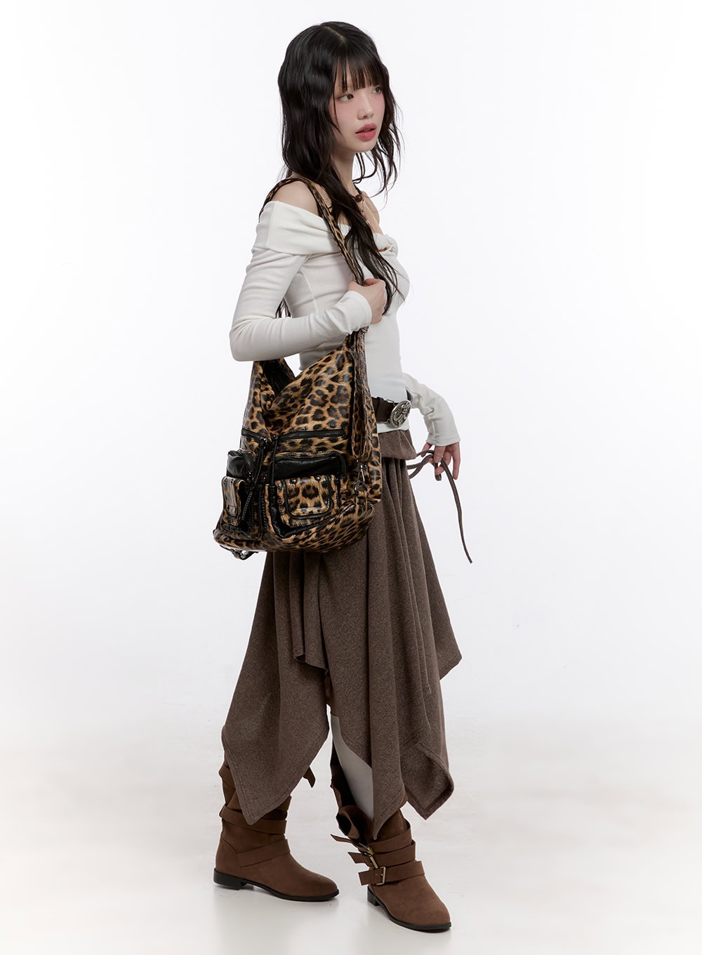 Off-Shoulder Twist Long-Sleeve Top CF511