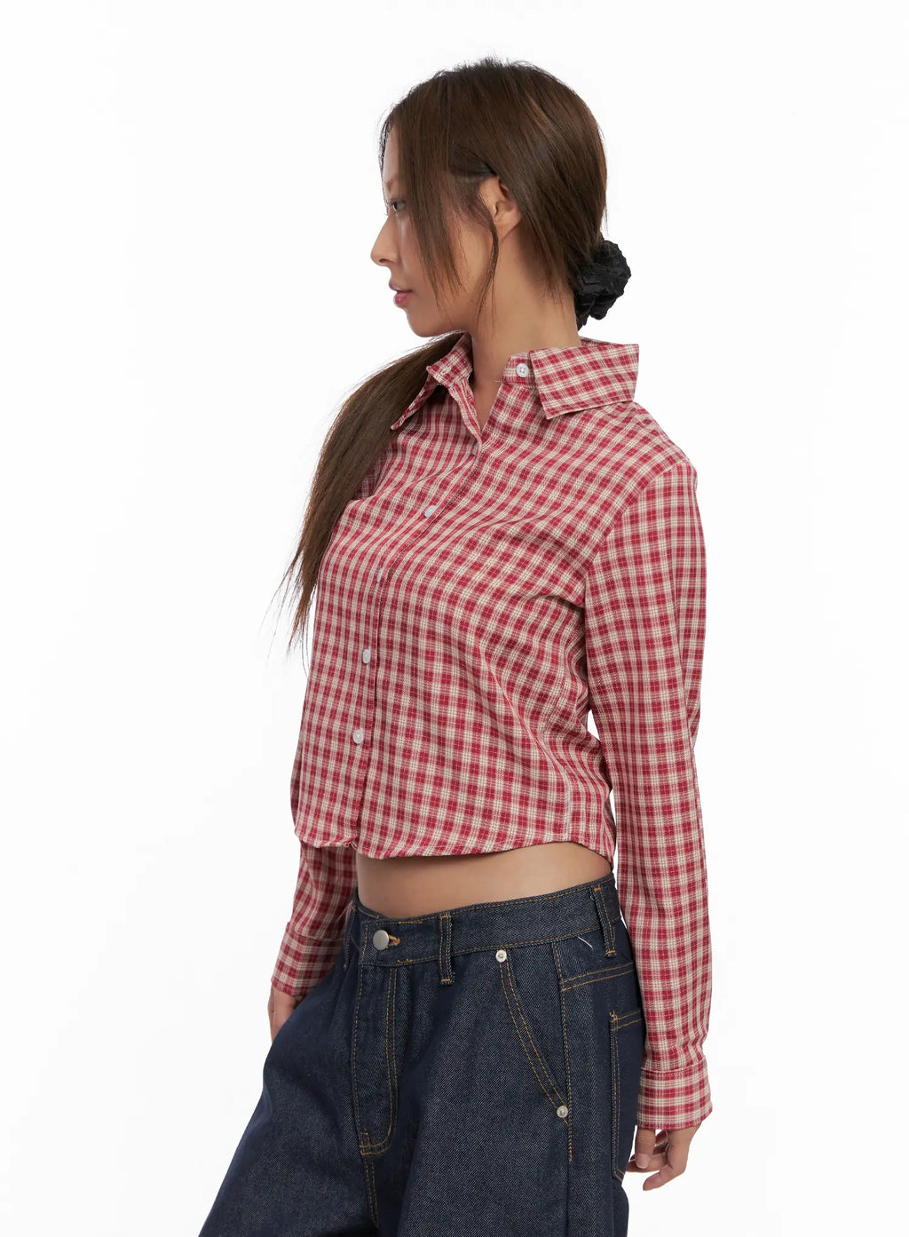 Checkered Crop Long Sleeve CS522