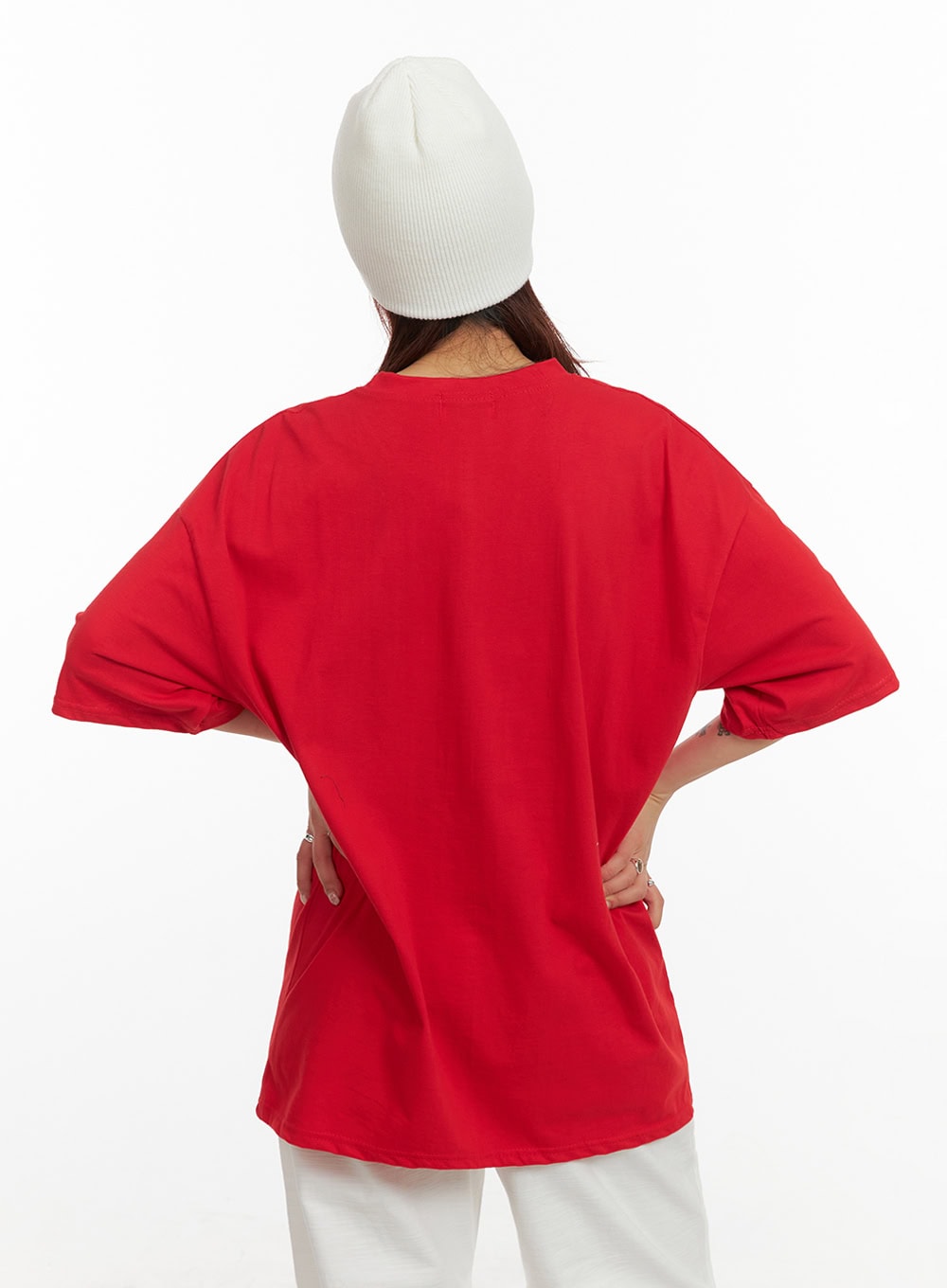 Oversize Graphic Lettering Tee IY410