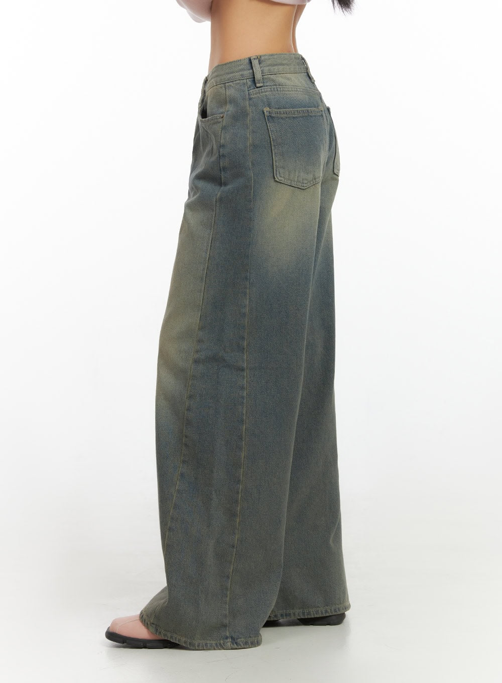 Inez Washed Denim Wide Leg Jeans IS427