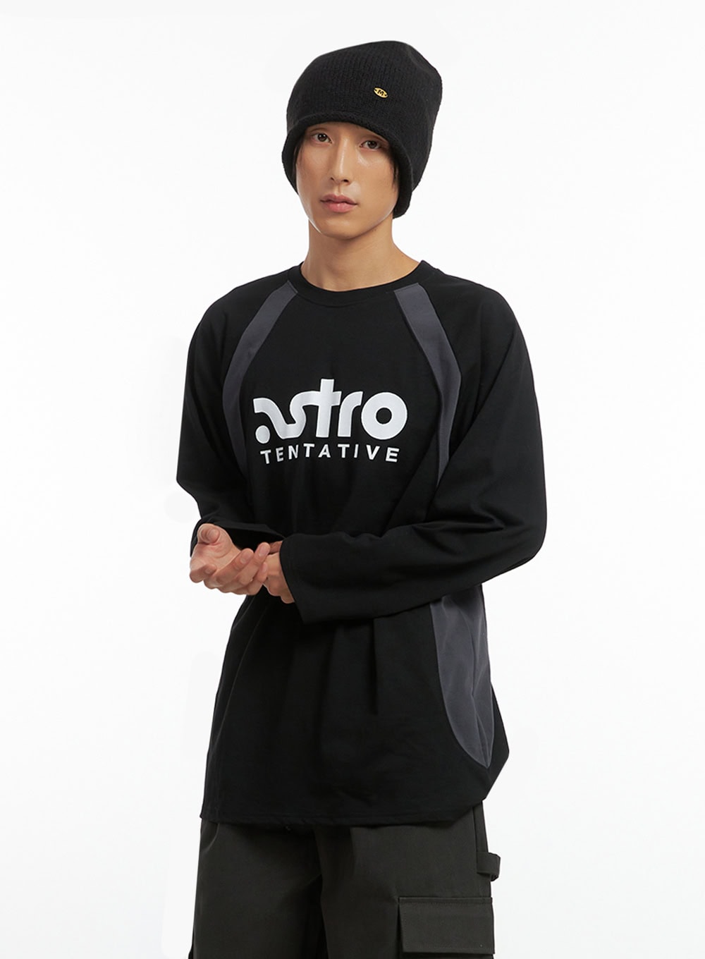 Men's Letter Print Long Sleeve Shirt IO417