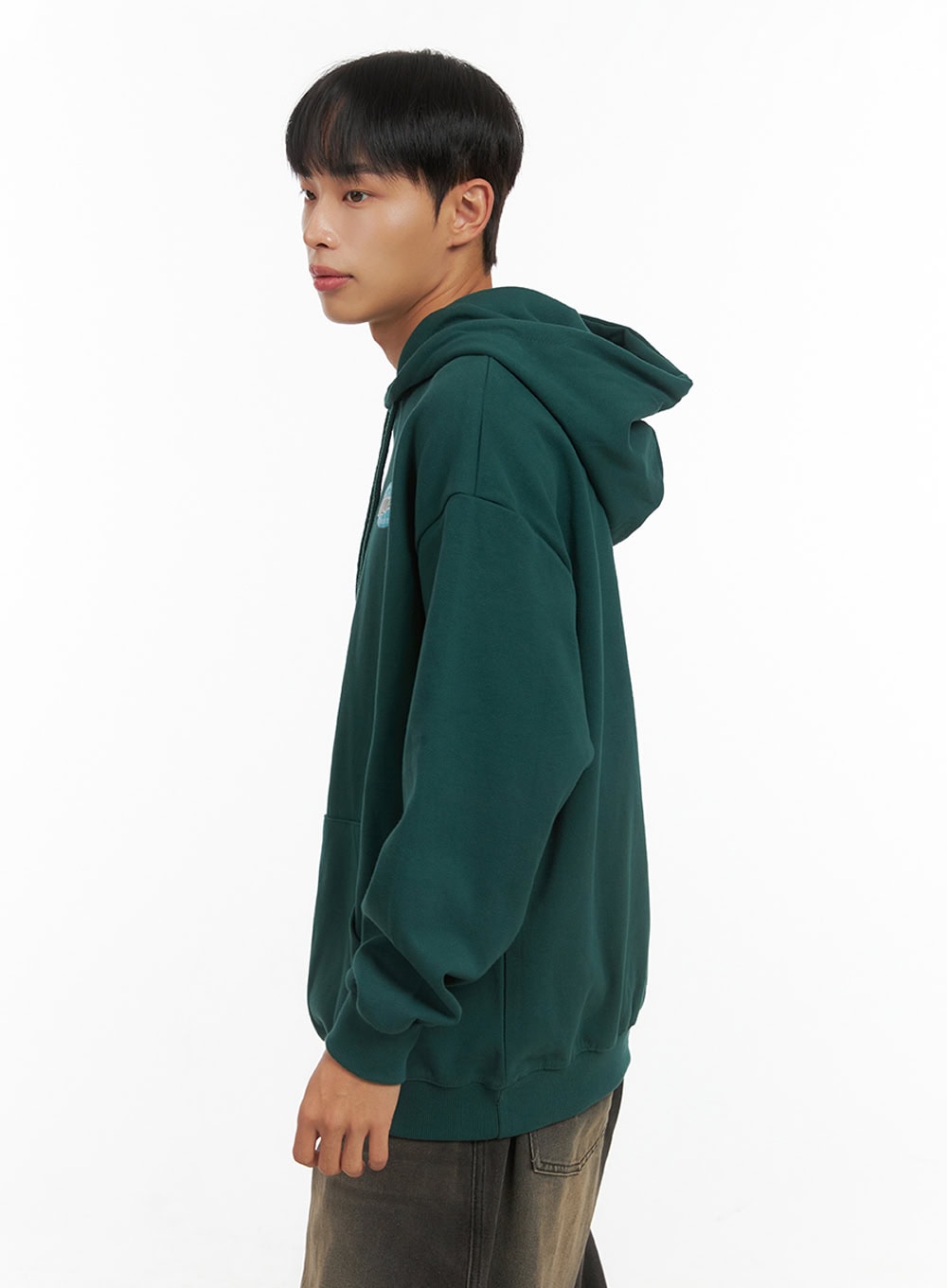 Men's Graphic Hooded Sweatshirt (Dark green) IS420