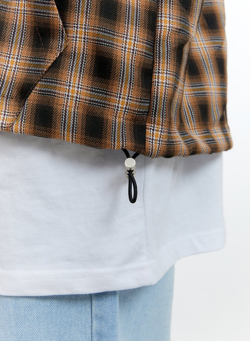 Men's Checkered Zip-Up Hooded Vest IG416