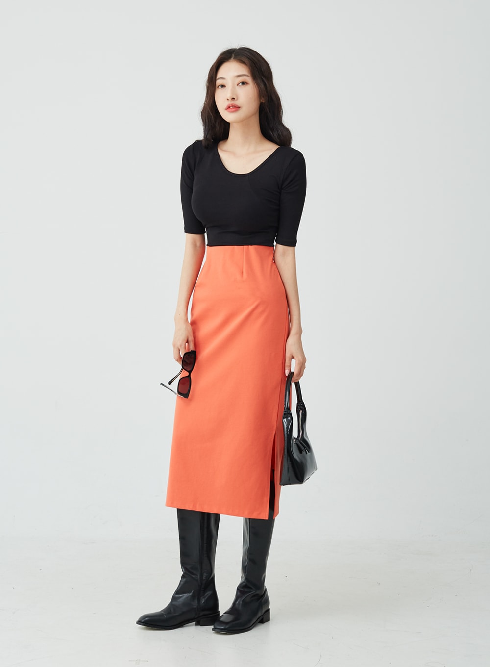 Side Slit H-Line Skirt IU26