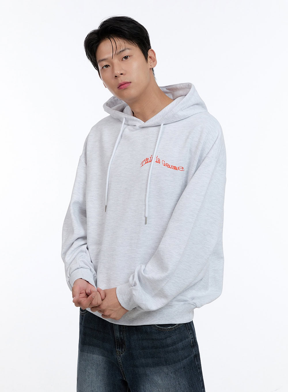 Men's Lettering Oversize Hoodie (White) IG428