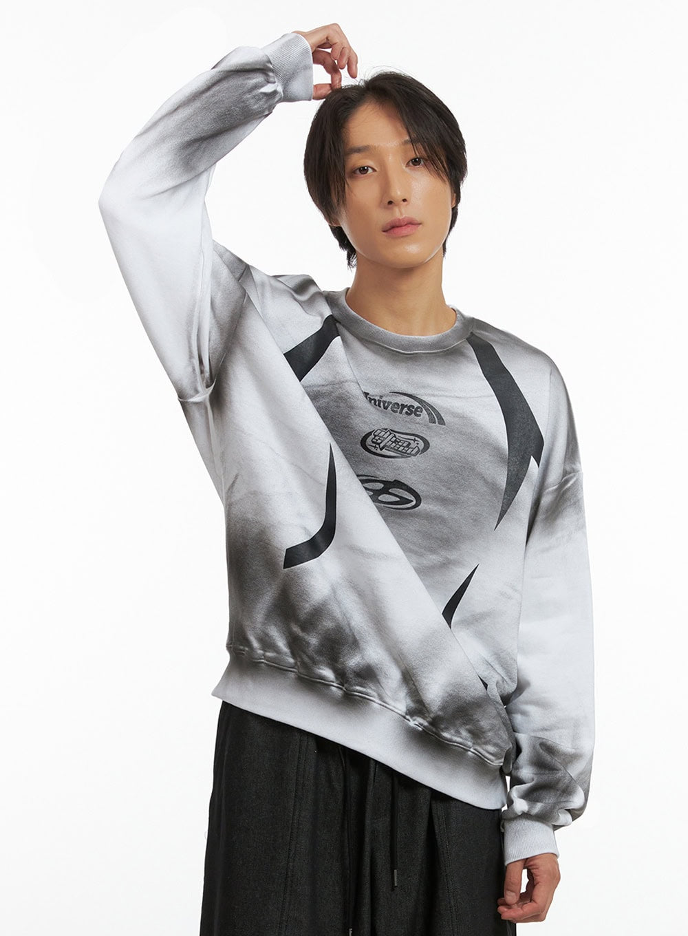 Men's Oversized Tie-Dye Graphic Sweatshirt IO402