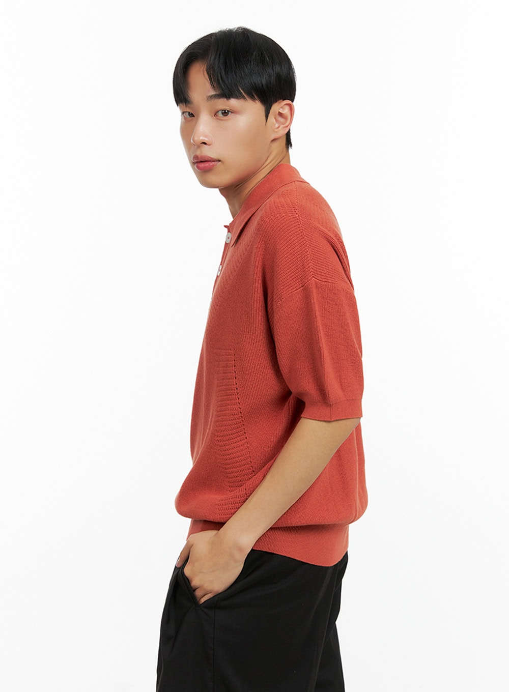 Men's Cotton Collar Buttoned T-Shirt IU414