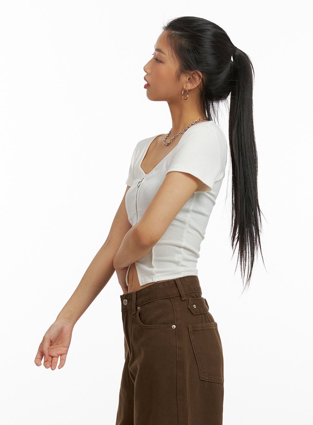 Zip-Up Crop Top IU412