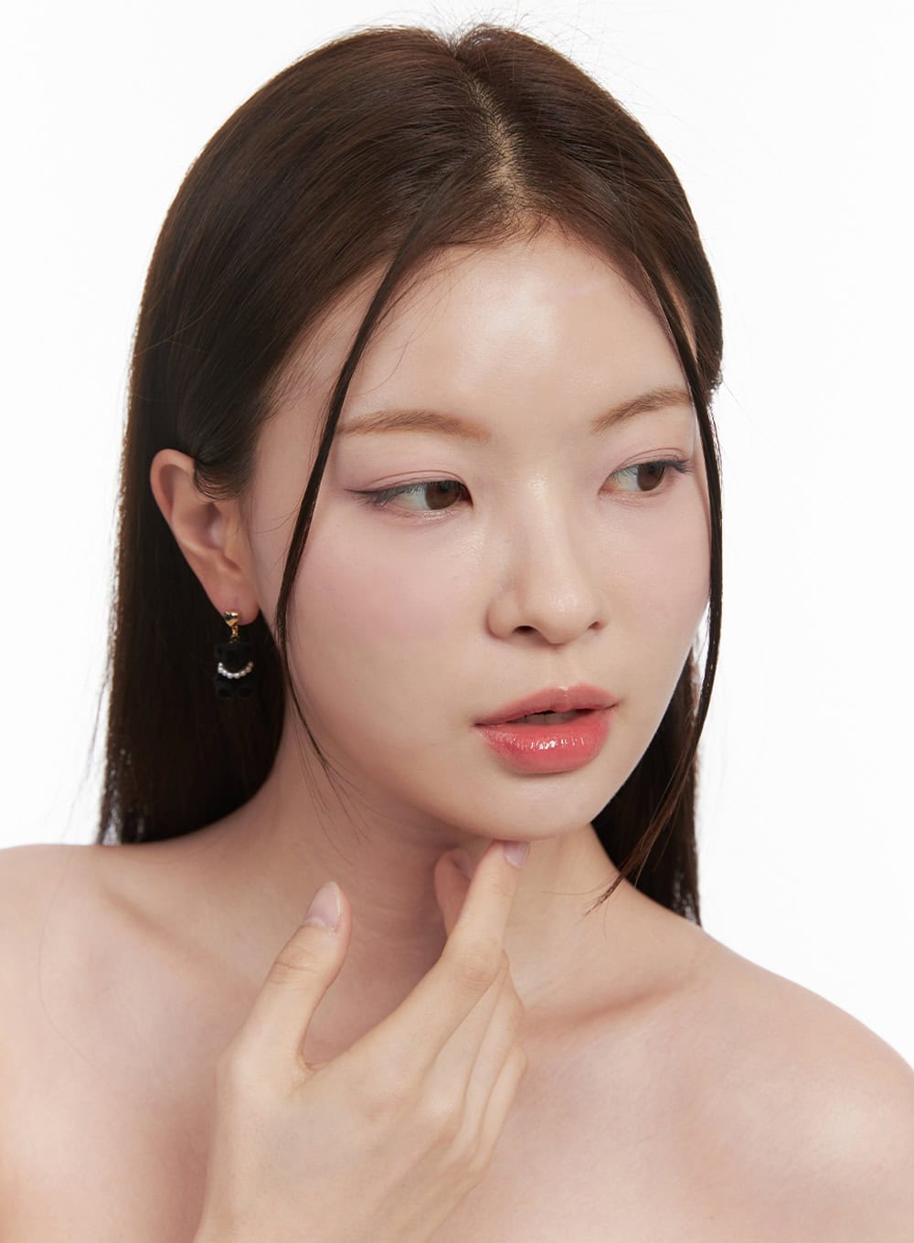 Dahlia Bear Earring With Pearl Necklace IF527