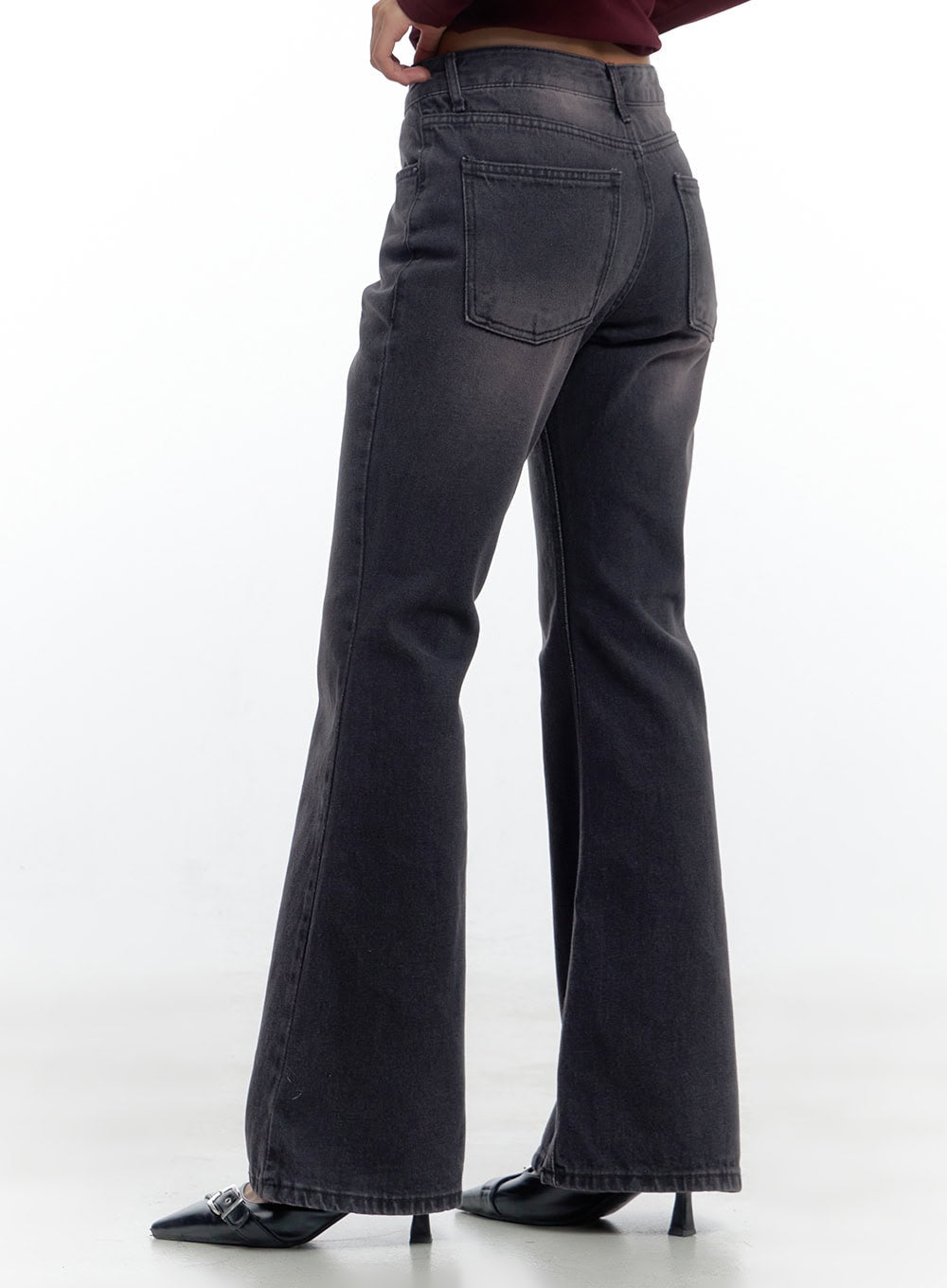 Felice Purple Washed Slim Fit Bootcut Jeans CS424