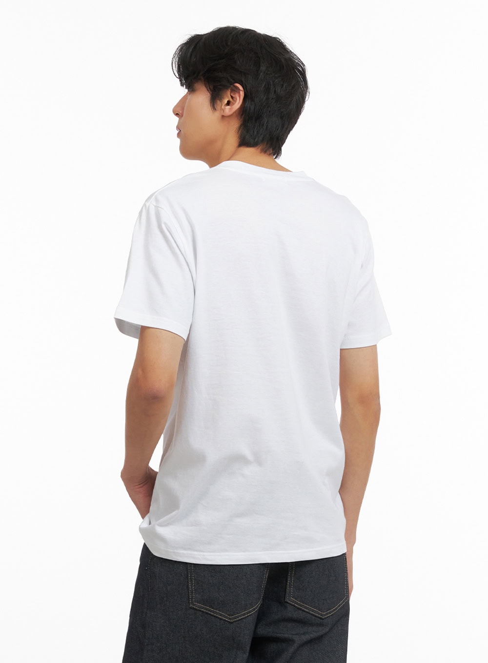 Men's Basic V-Neck T-Shirt (White) IY424