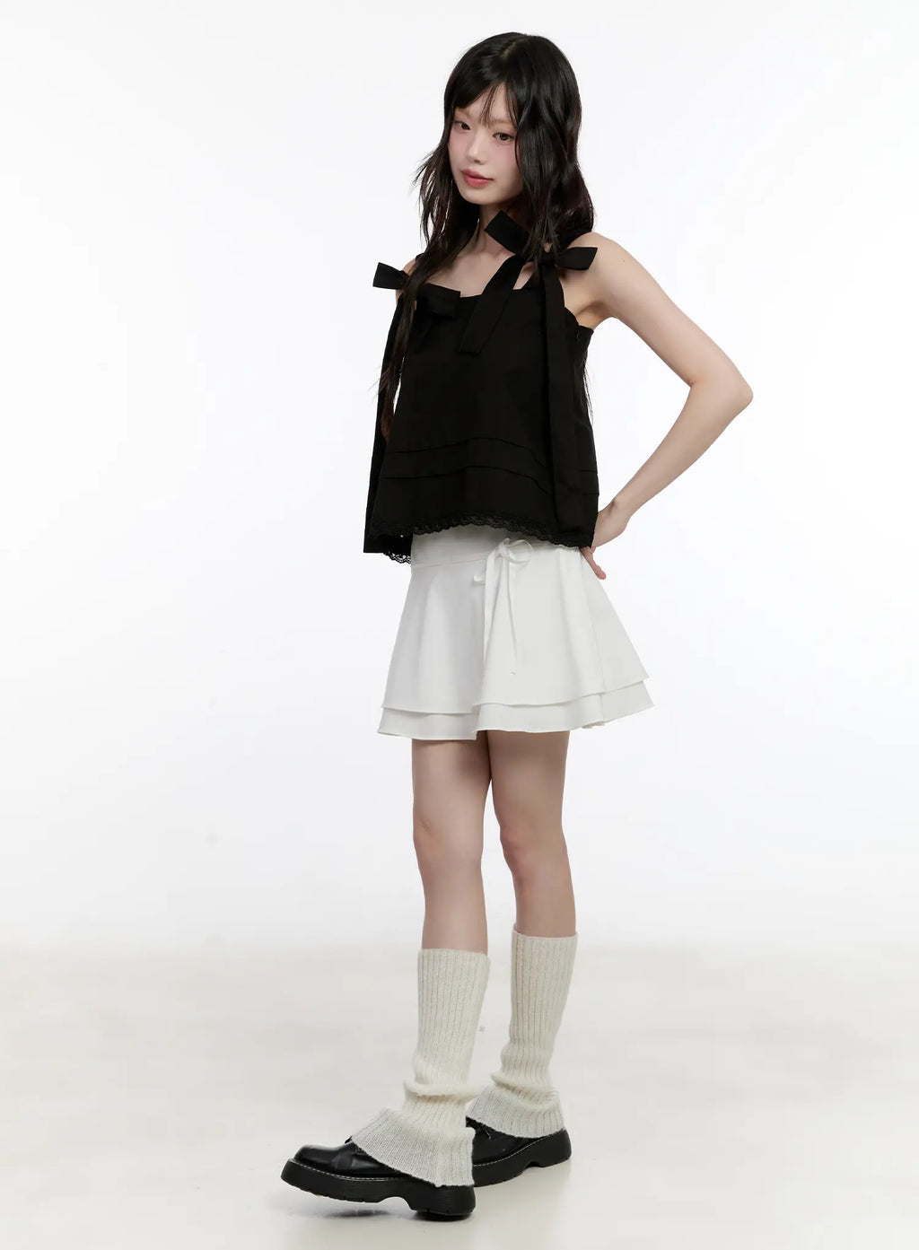 Layered Flare Ribbon Mini Skirt CL507