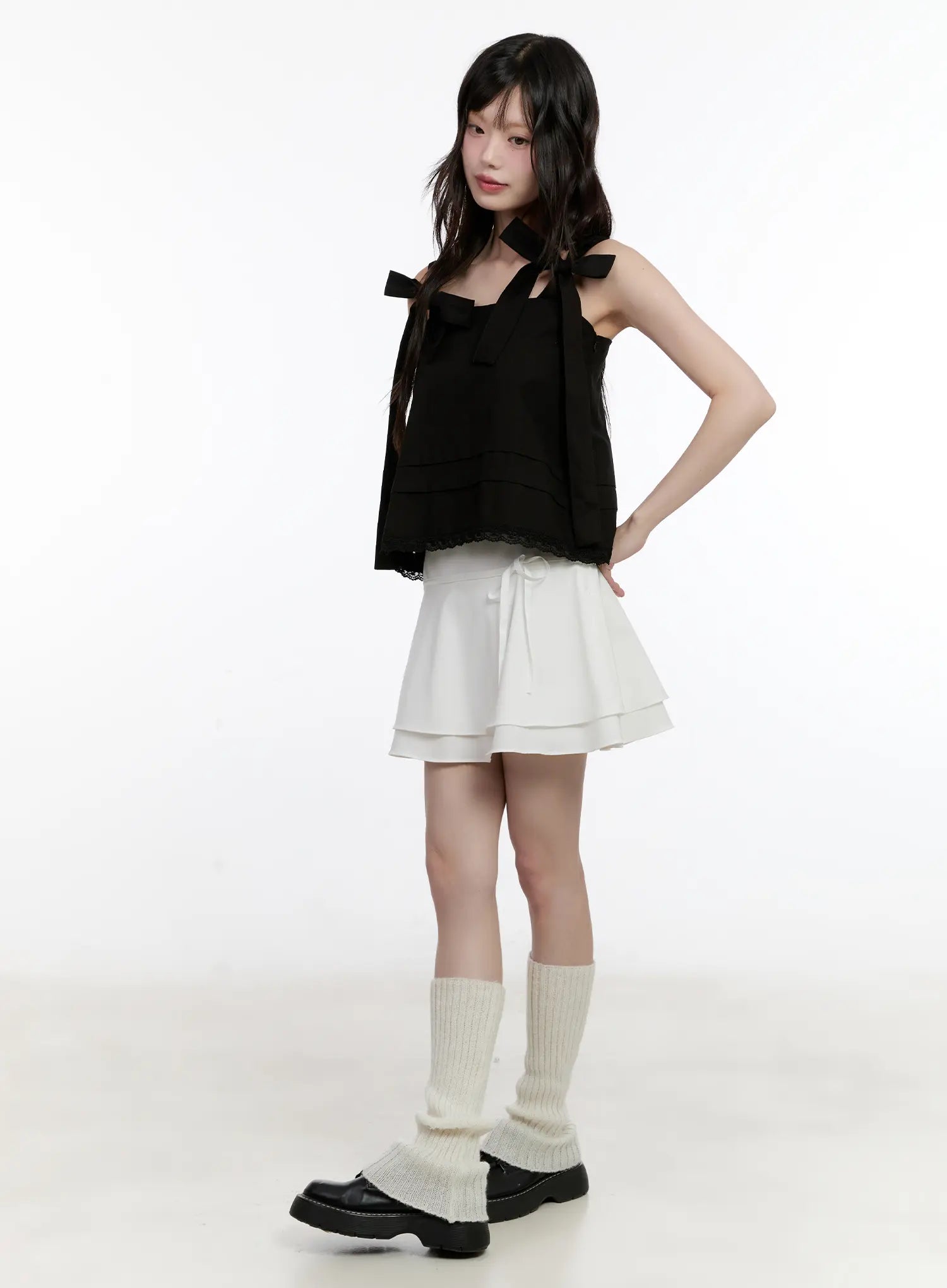 Layered Flare Ribbon Mini Skirt CL507