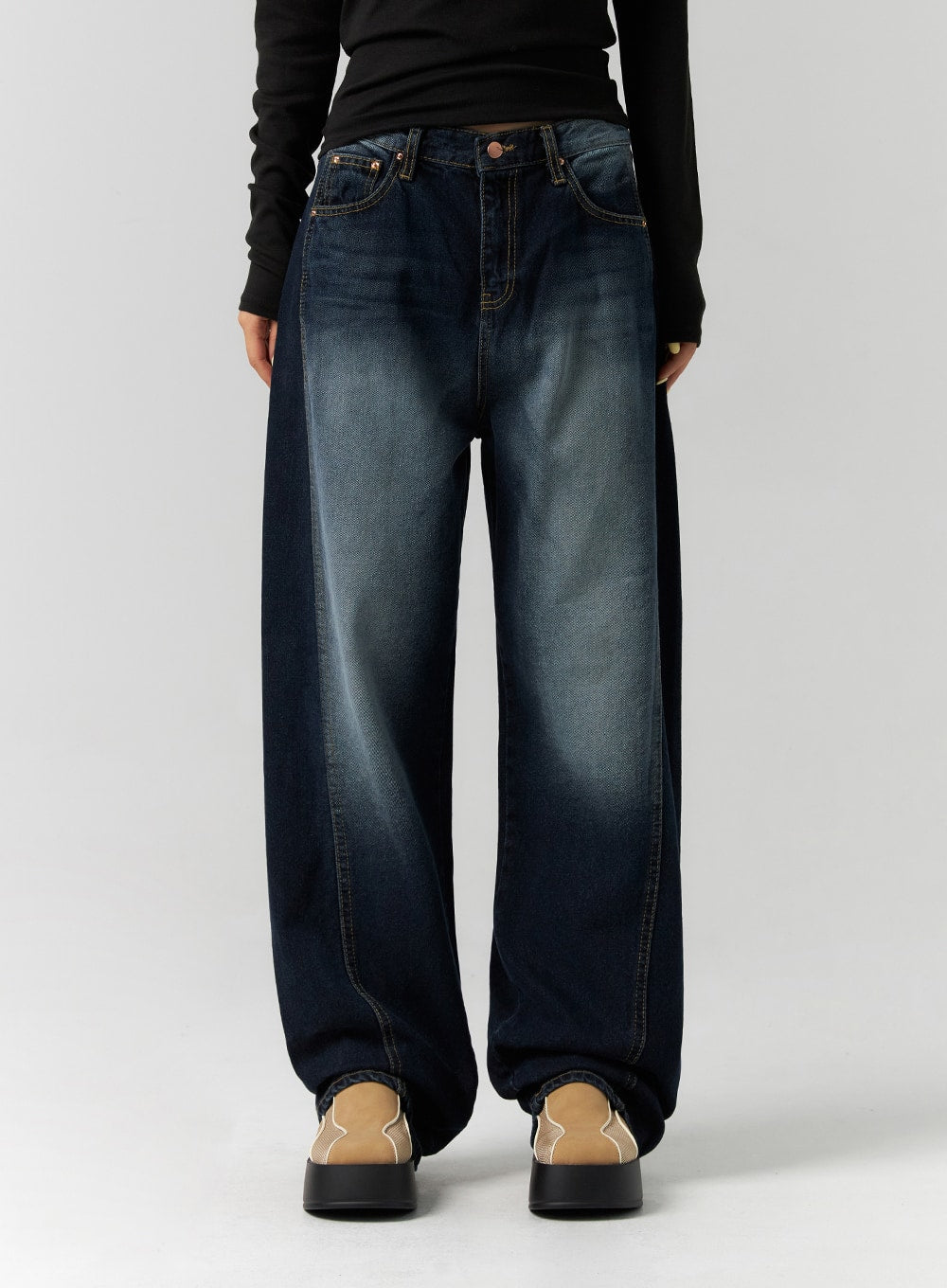 Washed Wide Leg Jeans CS312