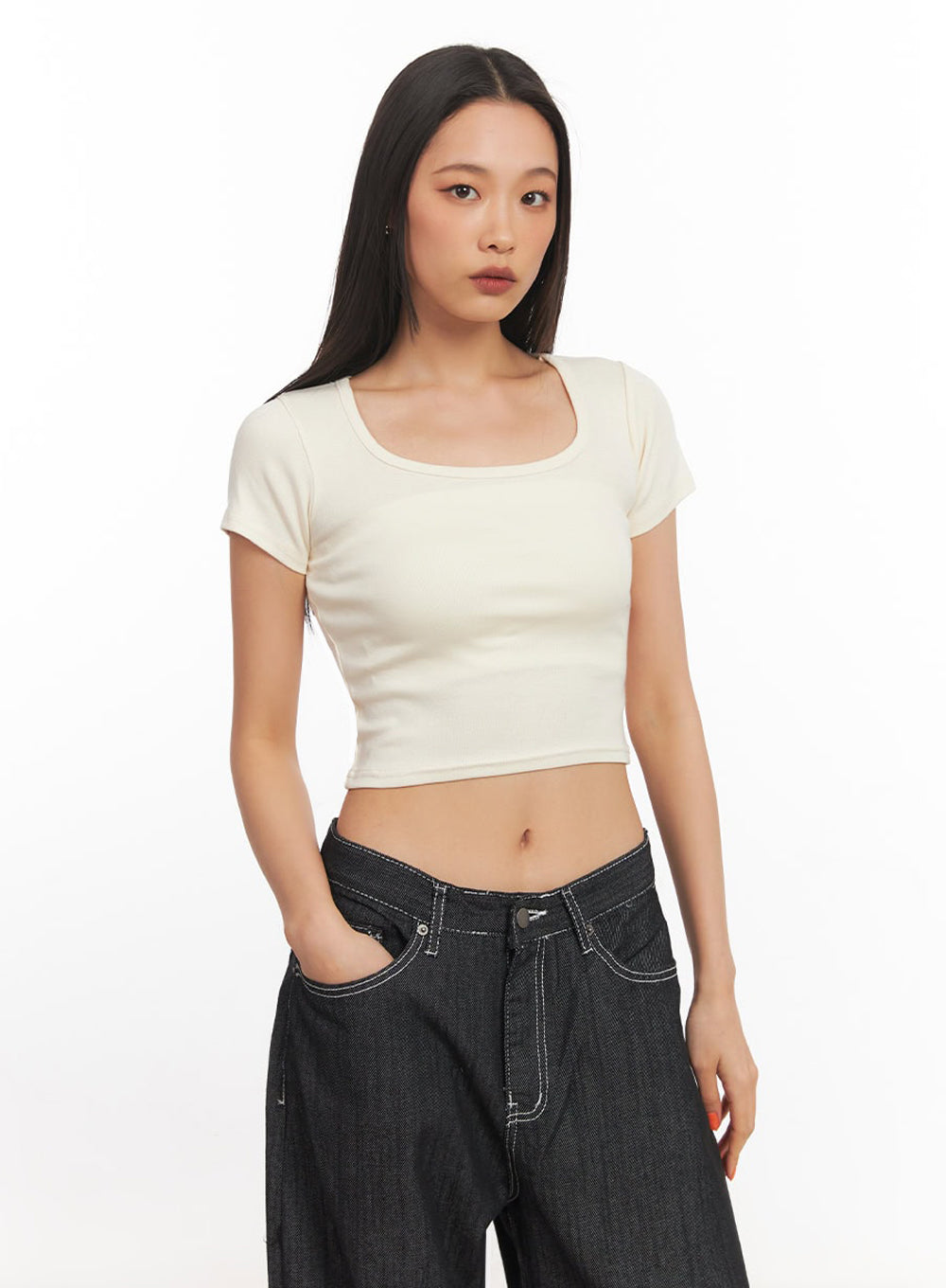 Square Neck Crop Tee IA504