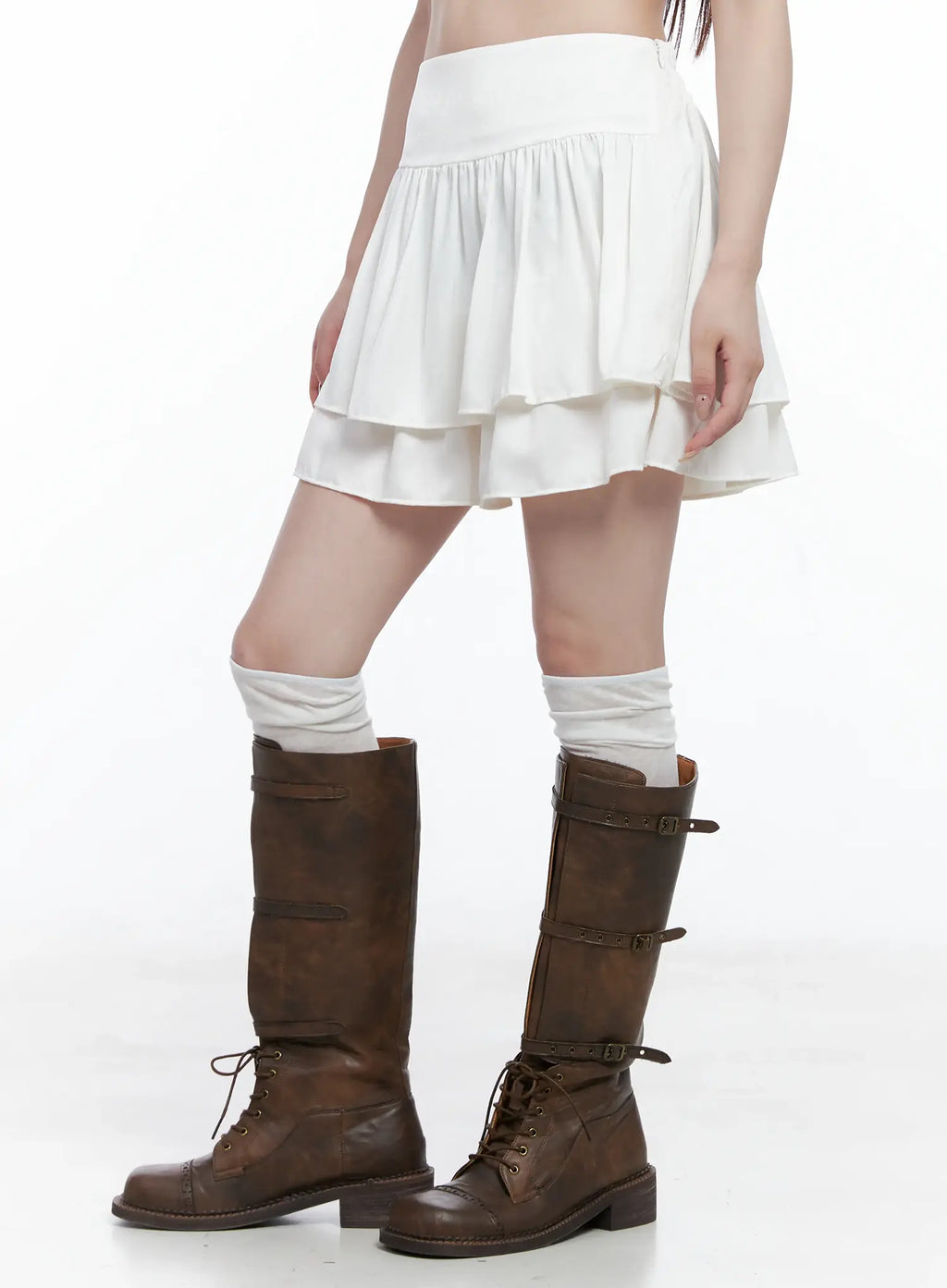 Double Layered Ruffle Mini Skirt CS501