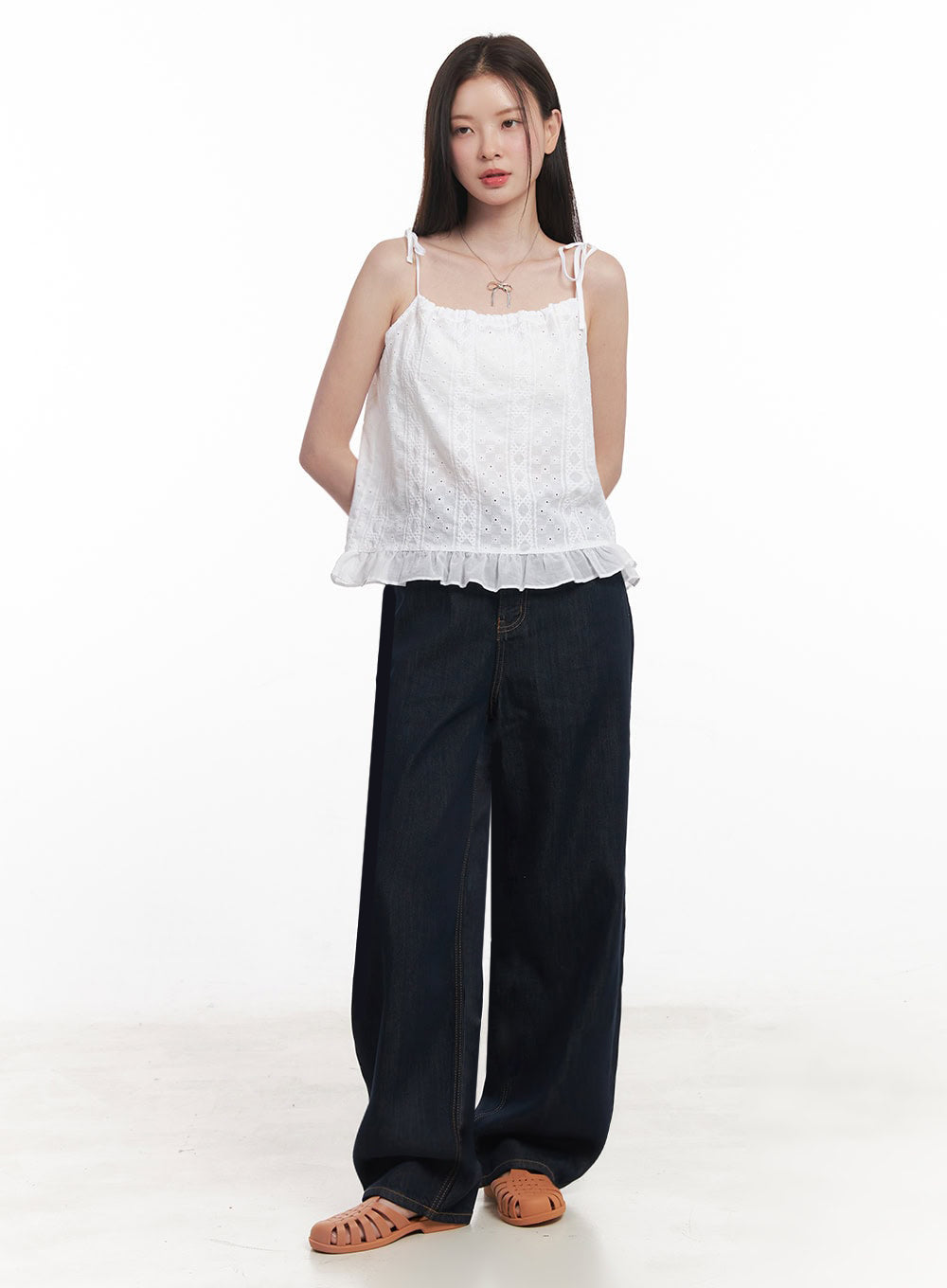 Frill Lace Ribbon Cami Top IY509