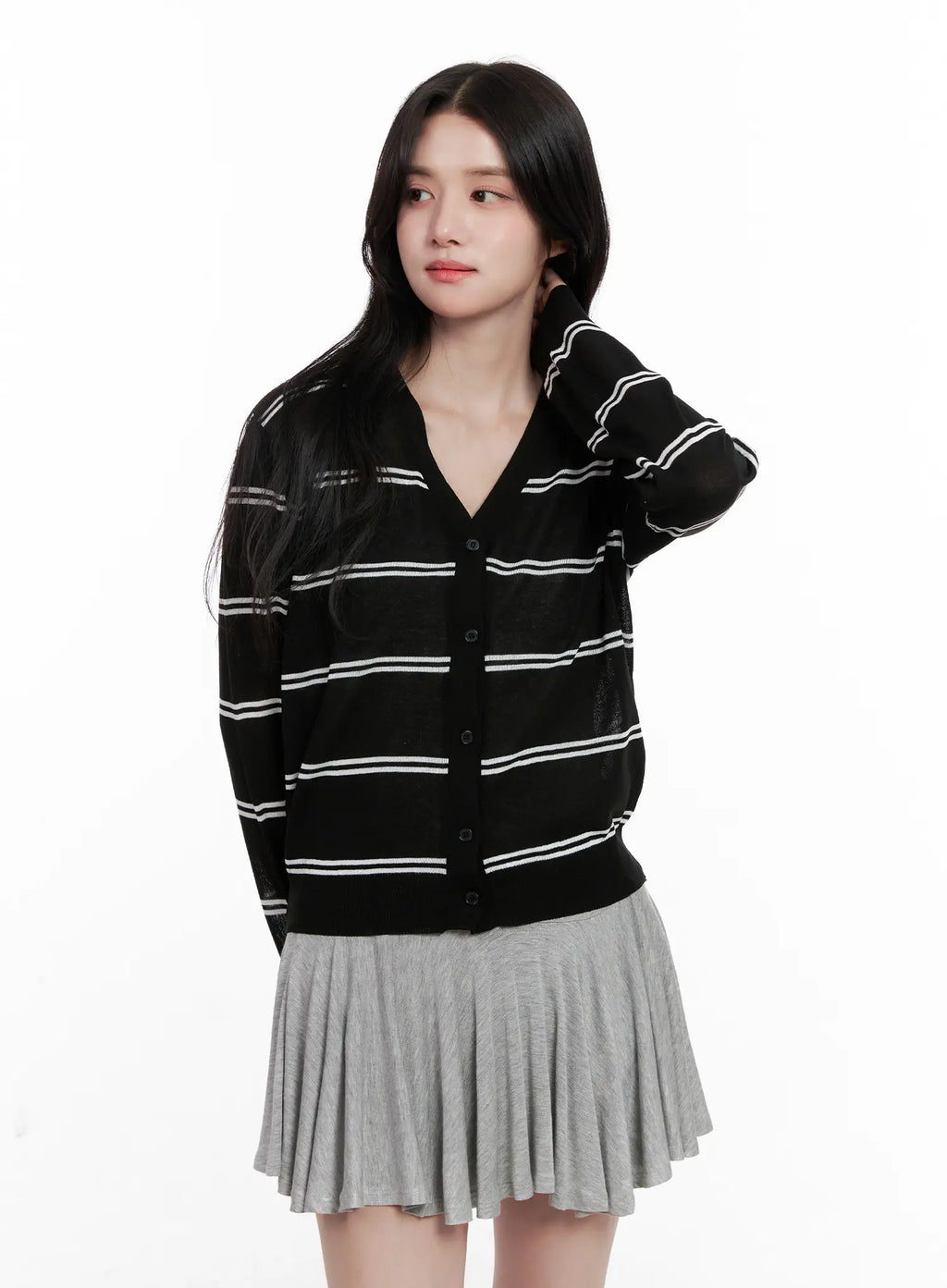 Sheer Striped Cardigan CL515
