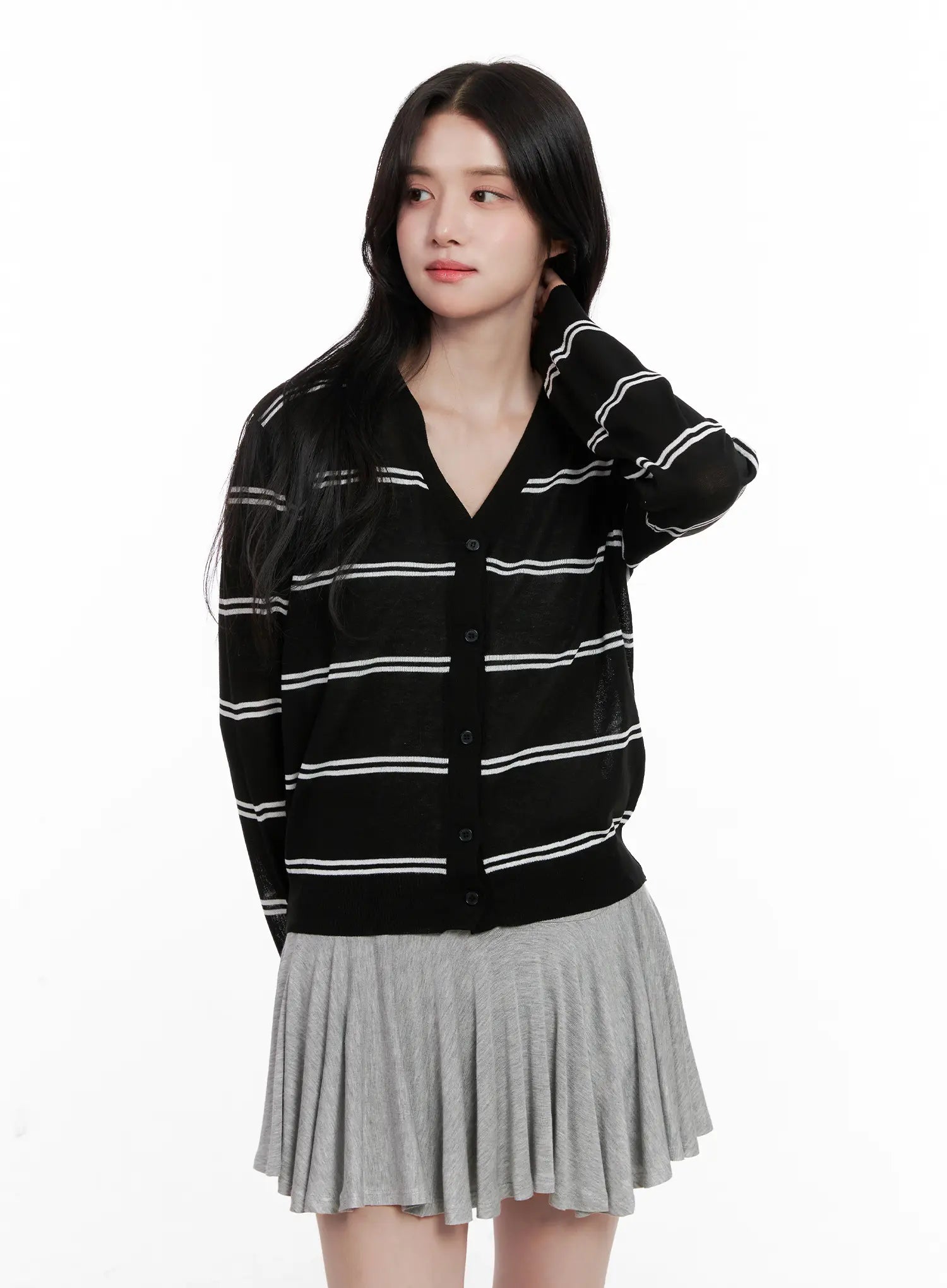 Sheer Striped Cardigan CL515