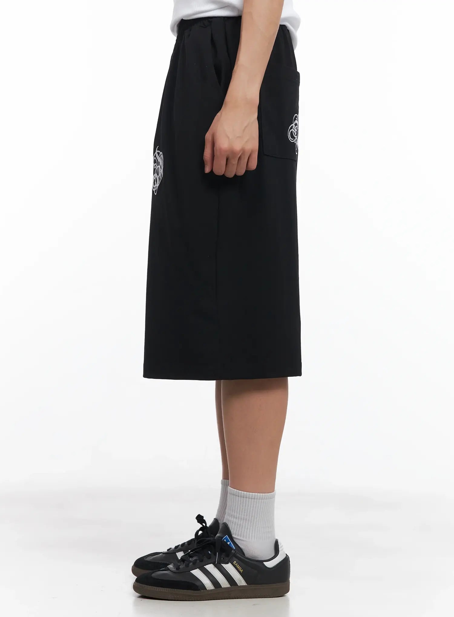 Men's Embroidered Graphic Sweat Shorts IU518