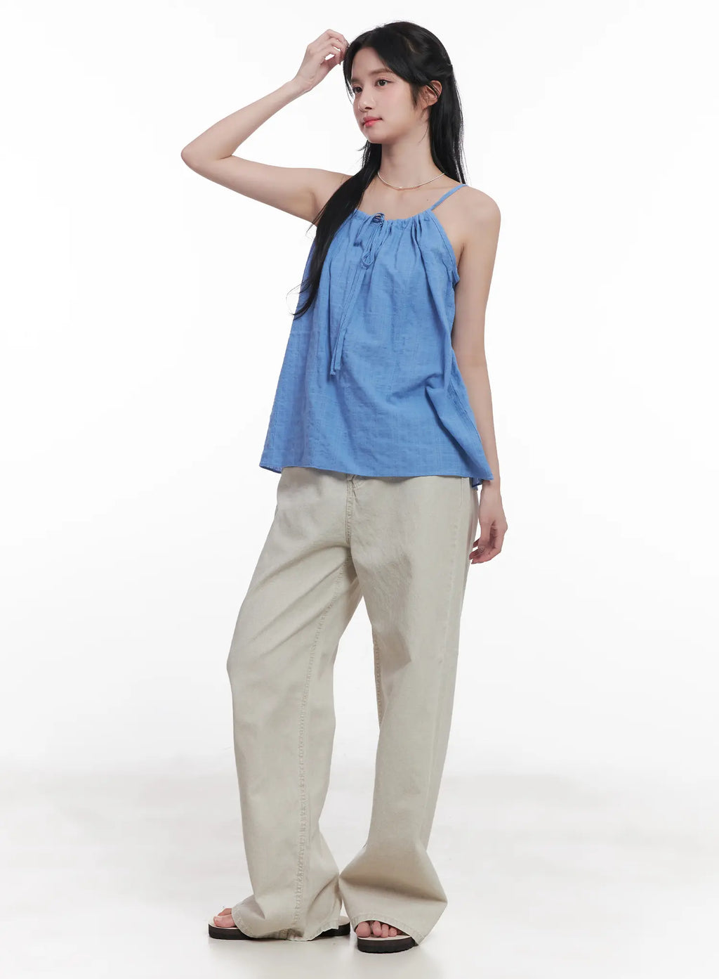 String Detail Flared Cami CU523