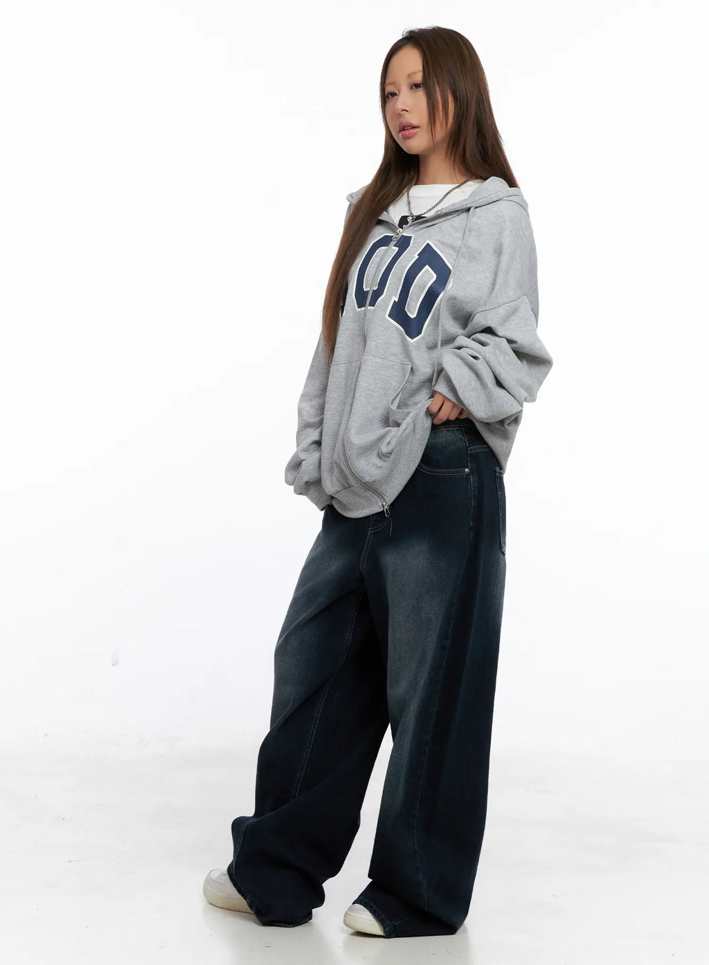 Comfort Fit Graphic Hoodie Zip-Up CS522