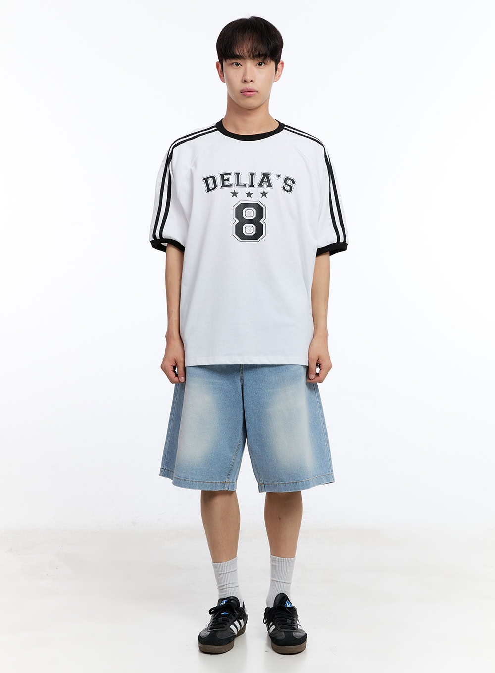 Men's Washed Wide-Leg Jorts IY529