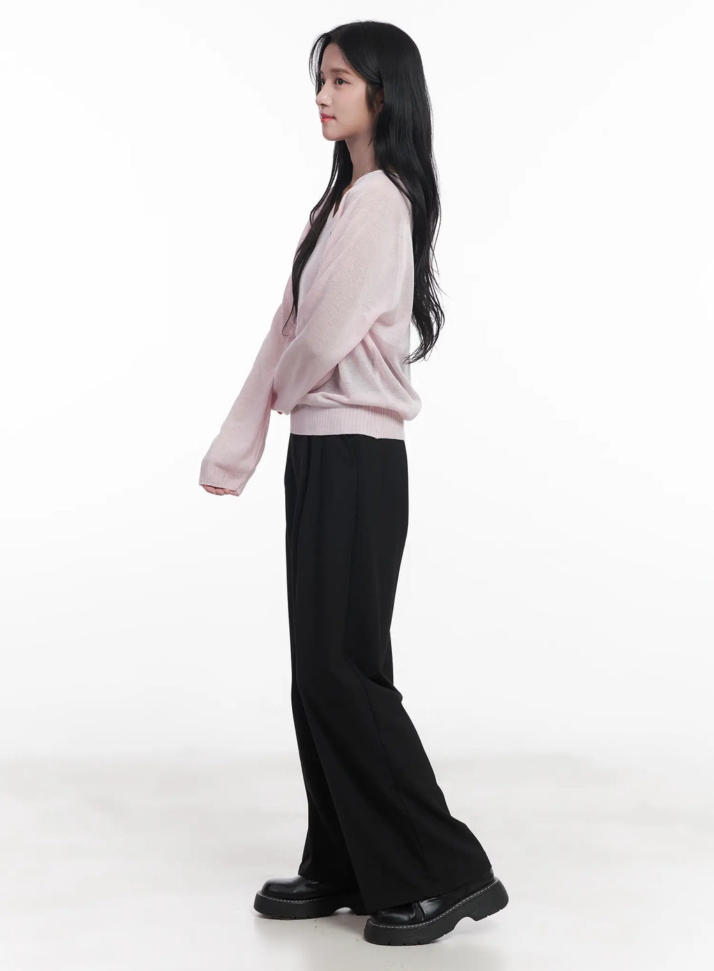 Sheer V-Neck Sweater CU523