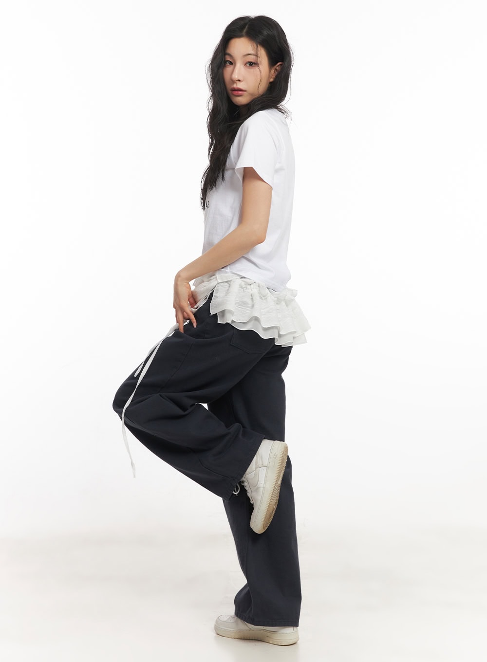 Frill Lace String Layering Mini Skirt CA503