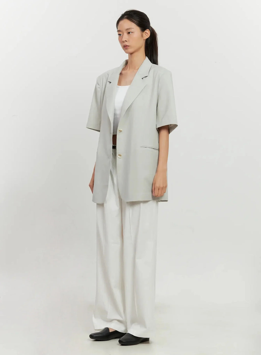 Short-Sleeve Blazer Jacket IL528