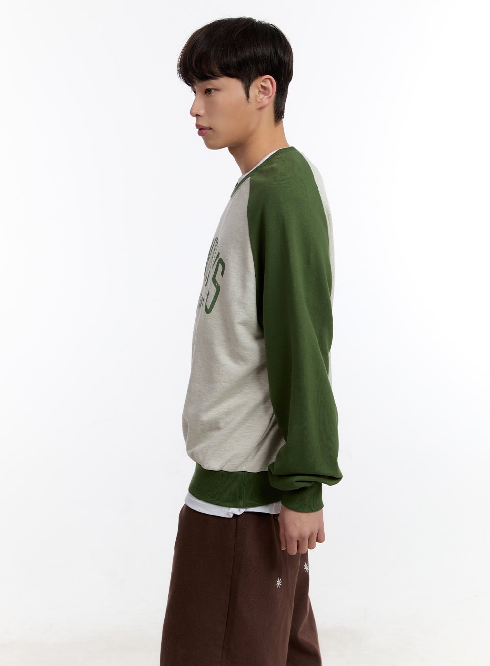 Men's Graphic Long Sleeve Raglan Sweatshirt IA504