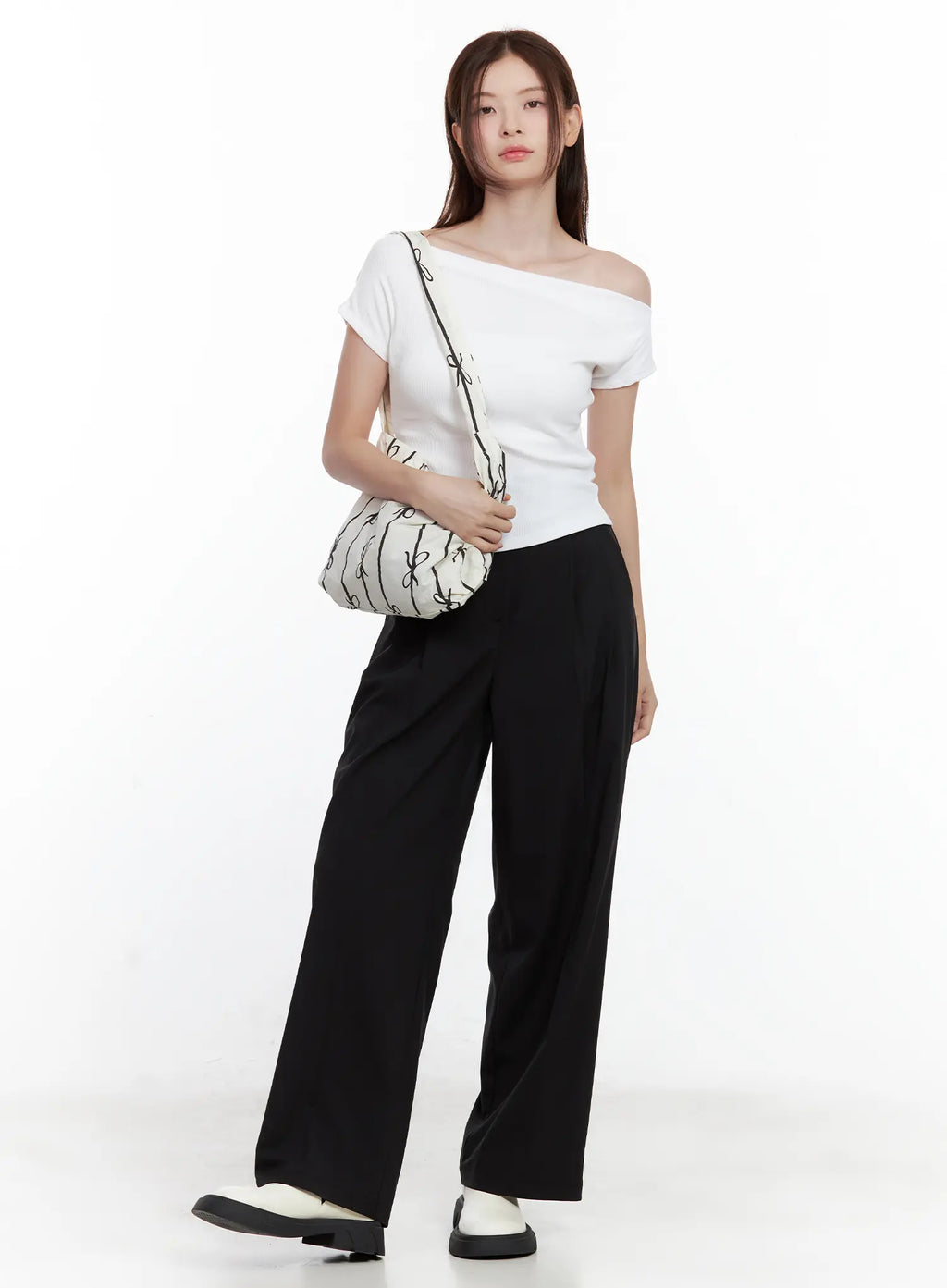 Casual Striped Ribbon Shoulder Bag CL502