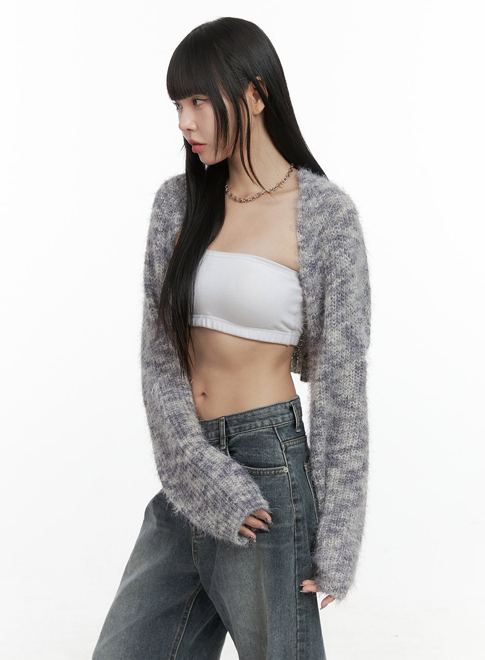 Fuzy Soft Bolero Cardigan OO401