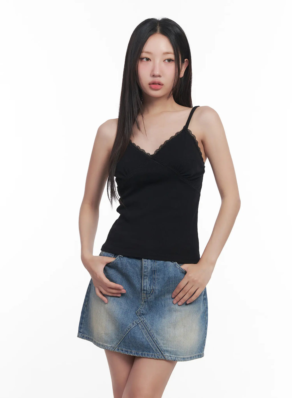 Lace-Trim Sweetheart Cami CU516