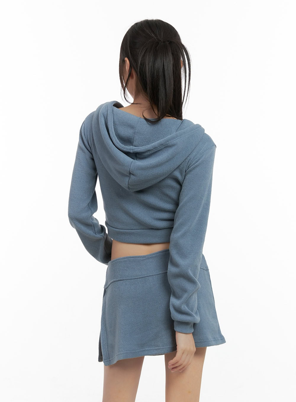 Zippered Hooded Crop Top CS410