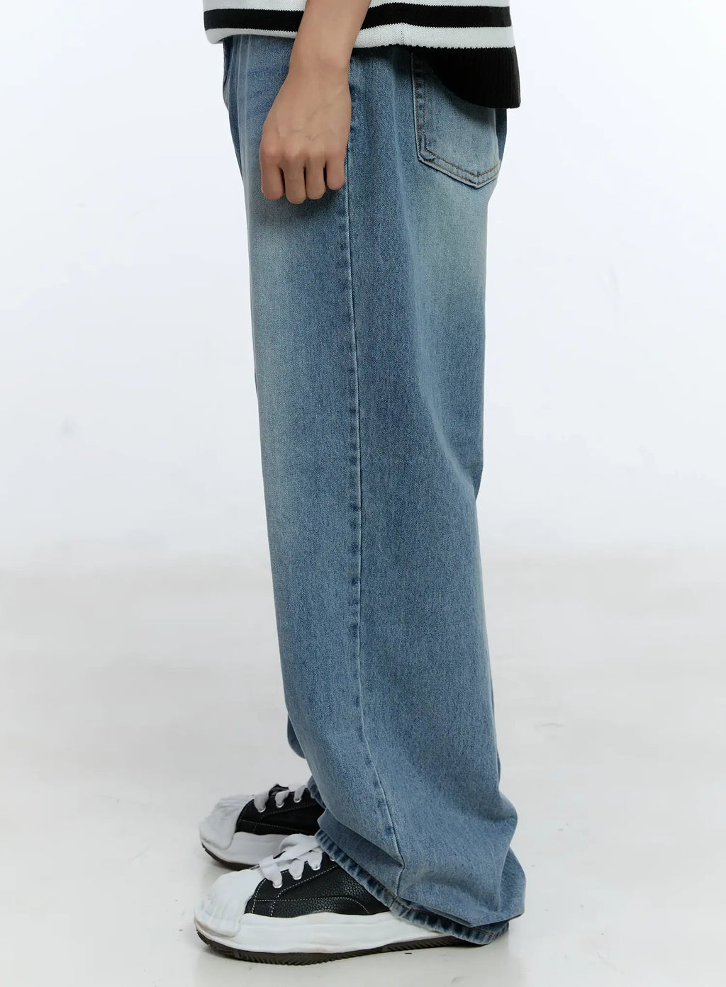 Men's Casual Wide Leg Washed Jeans IG519