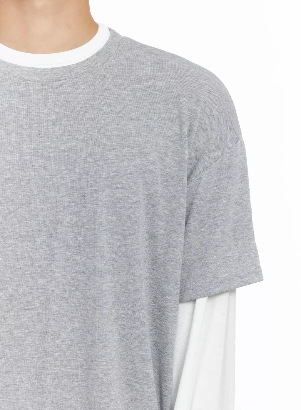 Men's Layered Semi-Crop T-Shirt IO516