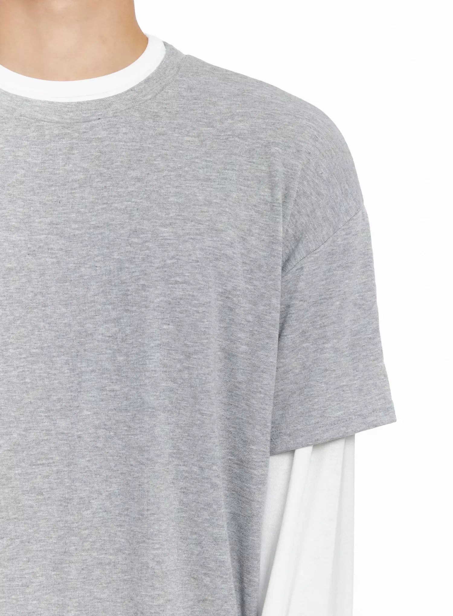 Men's Layered Semi-Crop T-Shirt IO516