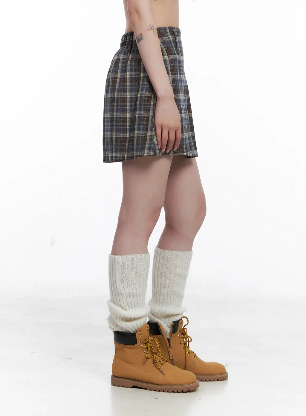 Checkered Pleated Mini Skirt CS526