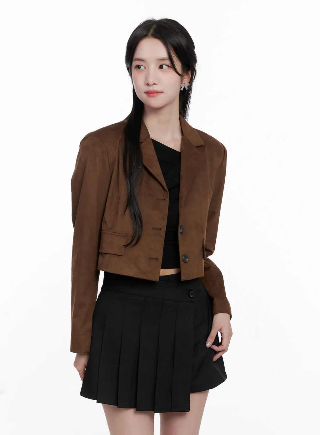 Cropped Faux Suede Jacket CS523