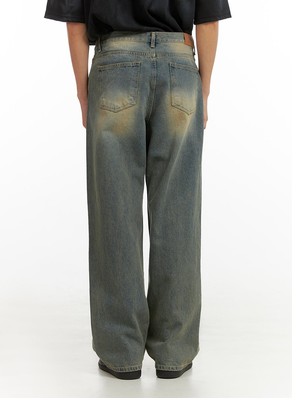 Men's Washed Baggy Denim Jeans IU418