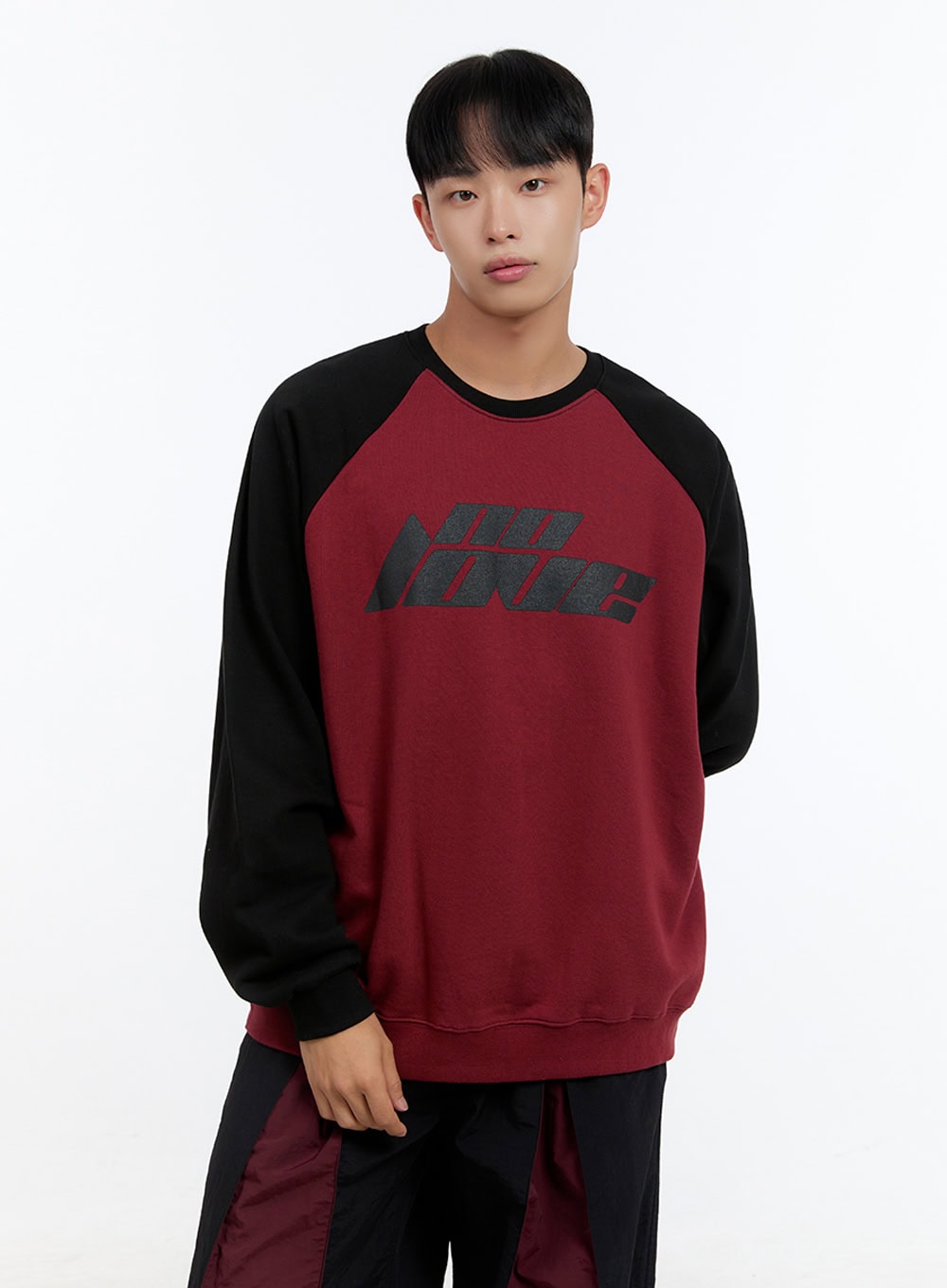 Men's Cotton Graphic Raglan Sweatshirt IS413