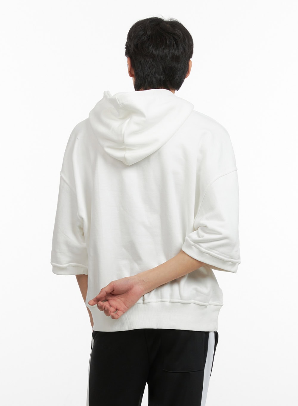 Men's Cozy Boxy Fit Hooded Sweatshirt (White) IU405