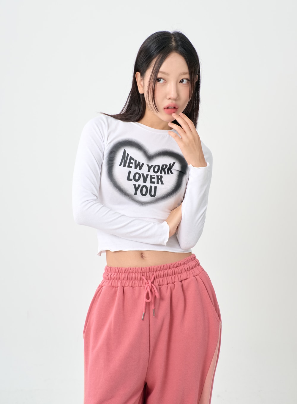 Wave New York Crop Long Sleeve T-Shirt IS06