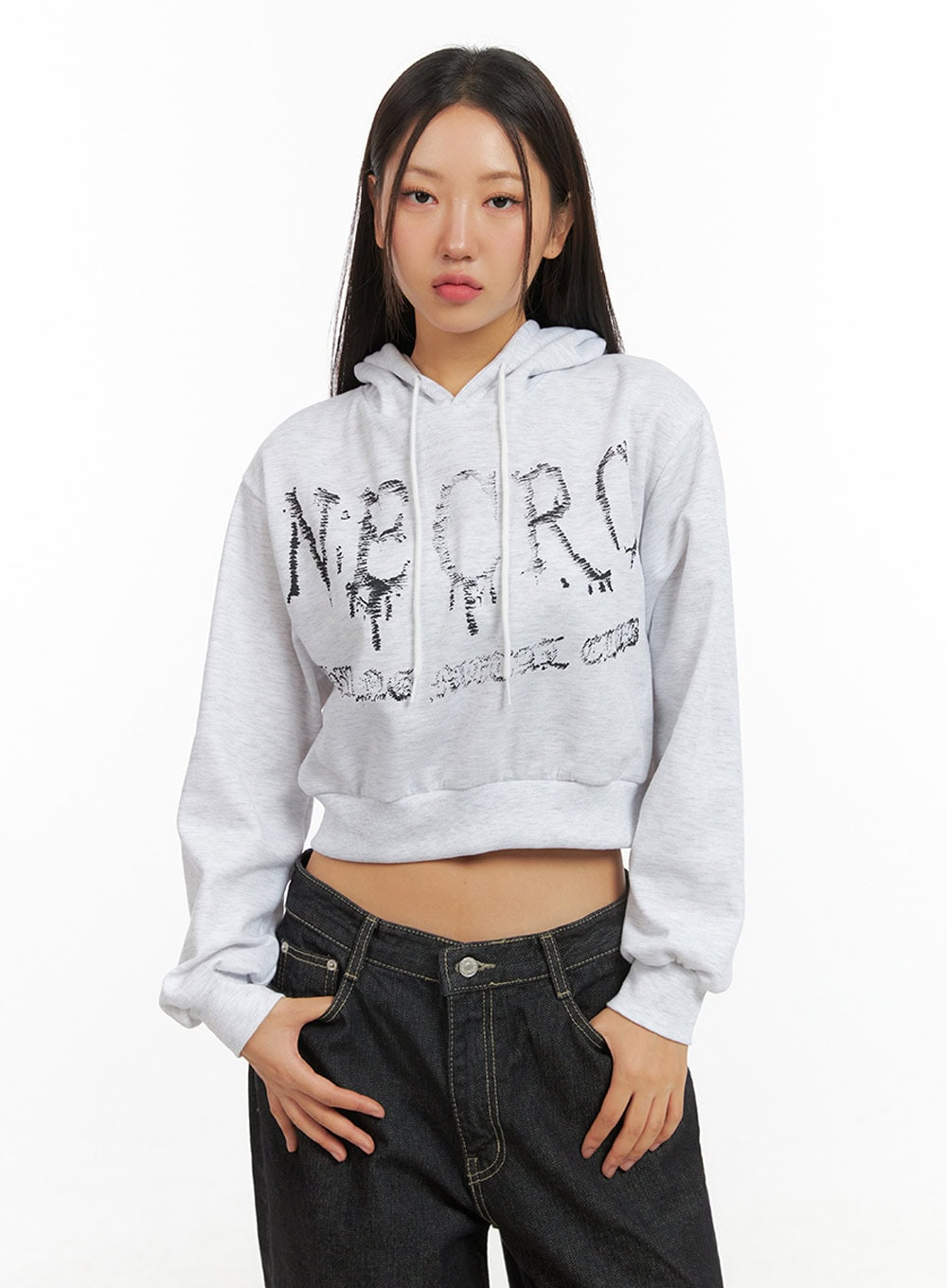 Acubi Graphic Crop Hoodie IS402