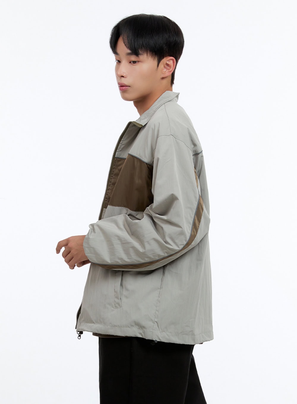 Men's Zip-Up Nylon Wind Jacket IS412