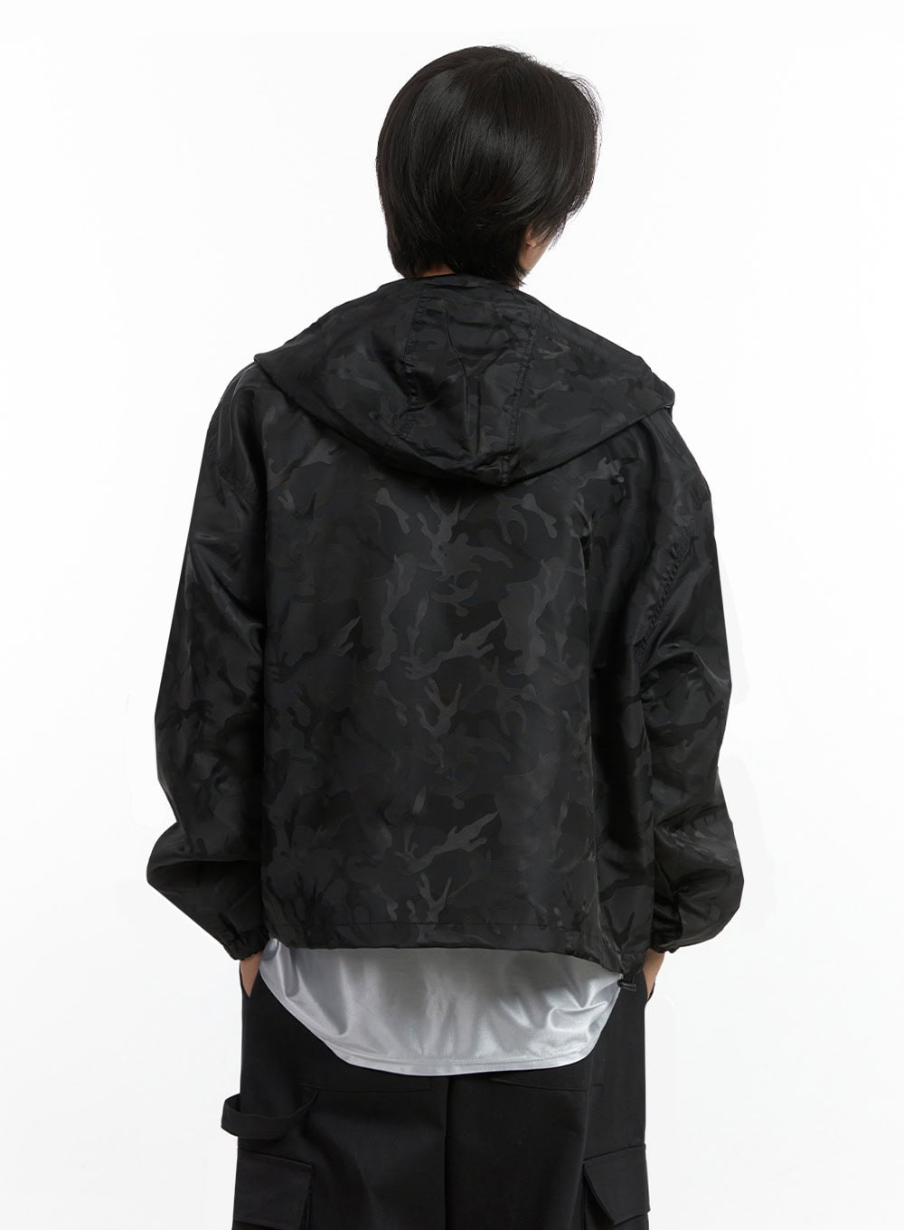 Men's Camo Zip-Up Hooded Jacket IO402