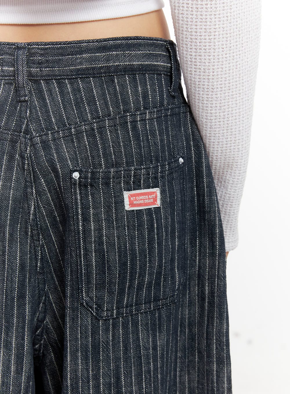 Esther Striped Wide-Fit Baggy Jeans CJ528